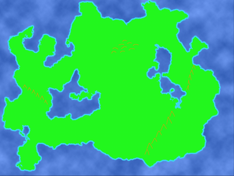 The default color of white for land is changed to a light green.