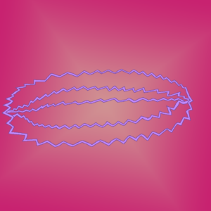 Another form of lightning magic, this is a lightning dome. Five purple bolts originate from the left-center and right-center of the image and meet in the middle, effectively forming a dome. The background features a light pink-faint white gradient with the white shaped like a diamond. The pink fills up the remainder of the image.