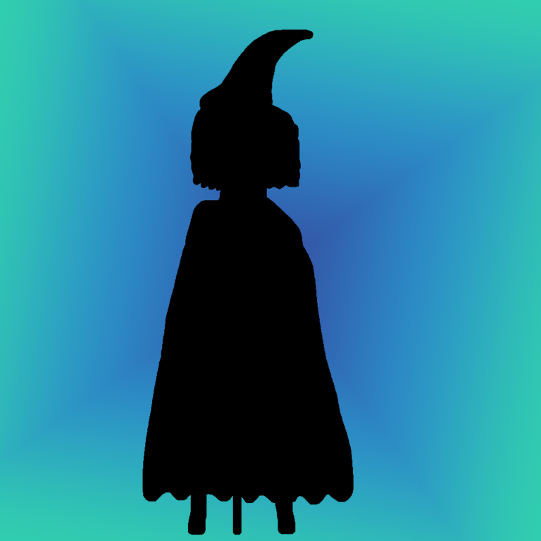 A black silhouette of a character with a blue-green background. The silhouette represents a blank canvas to use one of several types of character arcs in the story.